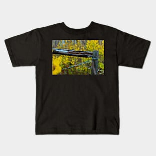 Fall fence illustration Kids T-Shirt